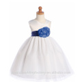 Crianças de 2 a 12 anos de moda Baby Party White Tulle e Long Ball Ruffle Flower Girl Dresses Padrão Kids Party Wear LF03